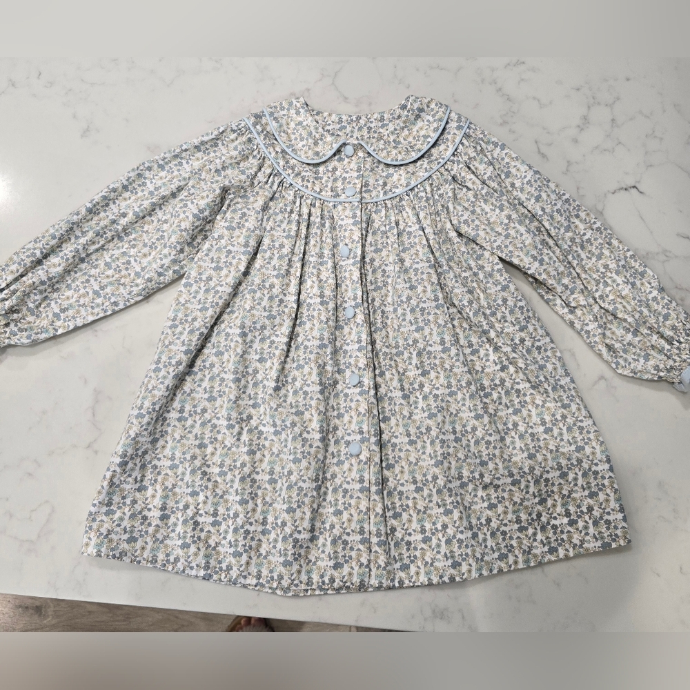 Lullaby Set Floral Long-Sleeve Dress with Peter Pan Collar